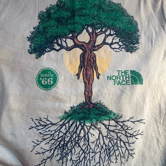 The North Face Men's Beige Long Sleeve Tee - Picture 4 of 6